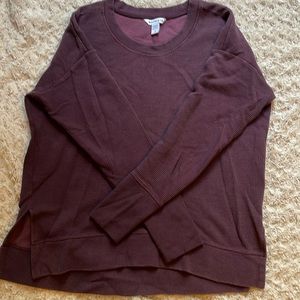 Waffle sweatshirt size Large plum color